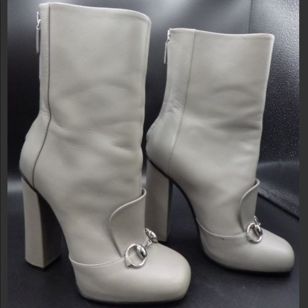 Stunning GUCCI Gray High Heel Boots 37 (IT) NWOT